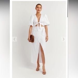 NWT DISSH 2 Pc. White Linen Skirt Set reformation like